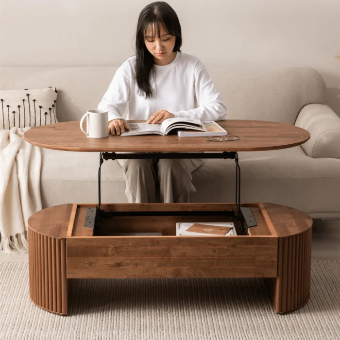 Santro Oval coffee table with additional storage unit - Image 4