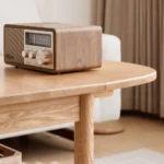 Divano Coffee table with shelf and drawer for storage Natural wood - Image 5