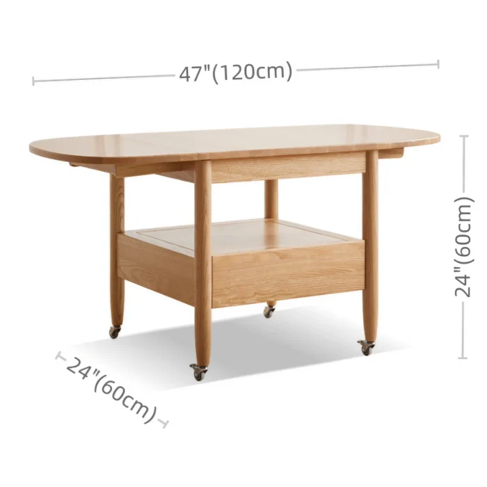 Divano Coffee table with shelf and drawer for storage Natural wood - Image 9