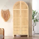 Milan Wardrobe natural wood with rattan