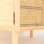 Milan Wardrobe natural wood with rattan - Image 3