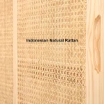 Milan Wardrobe natural wood with rattan - Image 4