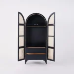 Milan Wardrobe natural wood with rattan - Image 12