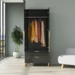 Mavina Modern Tall Wardrobe with Storage - Image 5