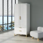 Mavina Modern Tall Wardrobe with Storage - Image 8