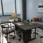 Remi Desk Natural wood with Metal - Image 2