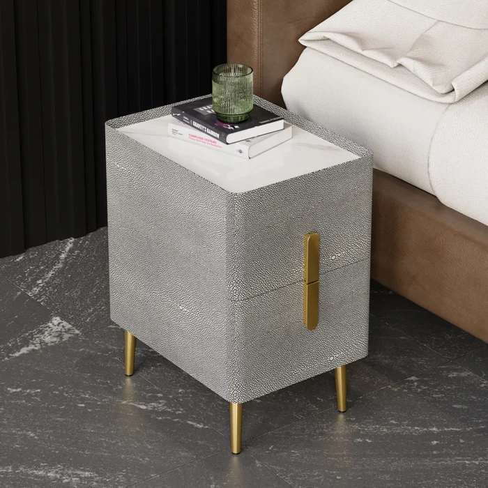 Inarrow Modern Nightstand Gold legs - 2 drawers - Image 10