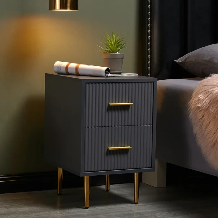 Crasmy Modern Nightstand with 2 drawers - Image 1