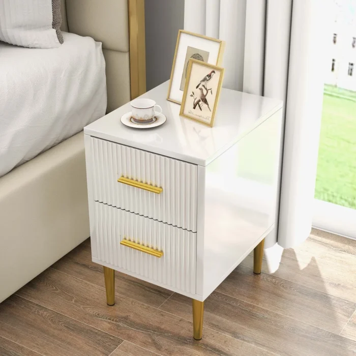 Crasmy Modern Nightstand with 2 drawers - Image 8