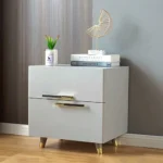 Grayish White Nightstand Modern 2-Drawer - Image 4