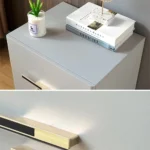 Grayish White Nightstand Modern 2-Drawer - Image 6
