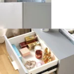 Grayish White Nightstand Modern 2-Drawer - Image 7