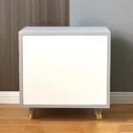 Grayish White Nightstand Modern 2-Drawer - Image 9