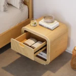 Demnal Nightstand Rattan with Natural wood - Image 3