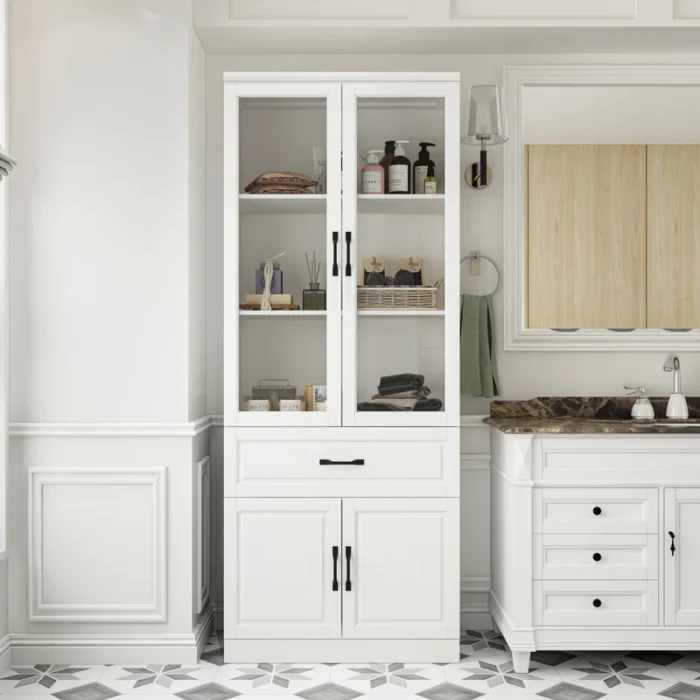 Razan Natural wood Bathroom cabinet - Image 1