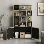 Sandra bookcase with shelves and shelf - natural wood - Image 2
