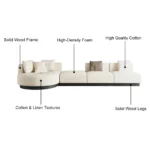 Sandro L-Shaped Sectional Natural wood - Image 12