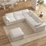 Delansy L-Shaped Sectional Natural wood