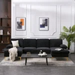 Mocha L-Shaped Sectional Natural wood - Image 4