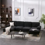 Mocha L-Shaped Sectional Natural wood - Image 6