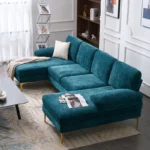 Mocha L-Shaped Sectional Natural wood - Image 7