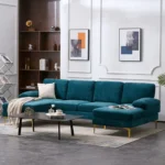 Mocha L-Shaped Sectional Natural wood - Image 9