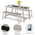 Dining Table Set, 55? Kitchen Table Set with 2 Benches - Image 7