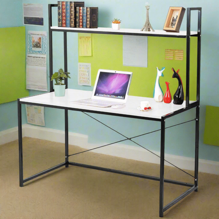 Melamine wood desk - MTC-016 - 120cmX140cm - white color - Image 1