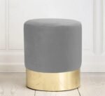 Pouf Rio Plush Fabric - Light Gray