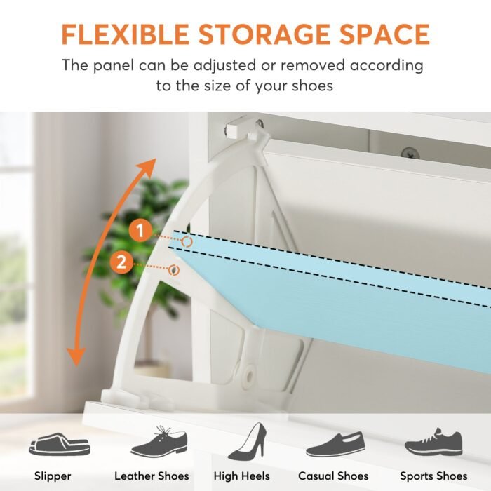 Shoe Cabinet, Freestanding Shoe Storage Organizer with 3 Flip Drawers - Image 7