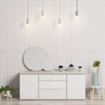 Combined white TV sideboard