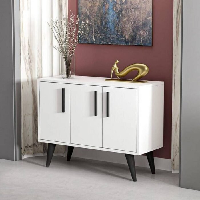 White and black MDF buffet - 80 x 120 x 40 cm - OSM-578 - Image 1