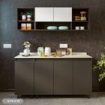 Two-piece kitchen with wood countertops and MDF wood - KYN-010