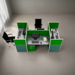 Quad workstation made of Spanish MDF wood - CEM-008