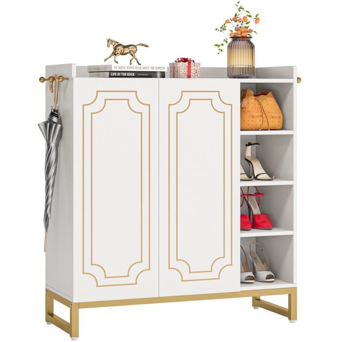 Shoe Cabinet, 20 Pairs Shoe Rack Organizer with Adjustable Shelves - Image 1
