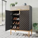 Shoe Cabinet, 4-Tier Shoe Rack Storage Organizer with Drawers - Image 4