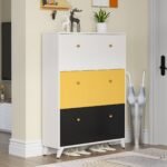 Shoe Cabinet, 24 Pair Shoe Rack Organizer with 3 Flip Drawers - Image 4