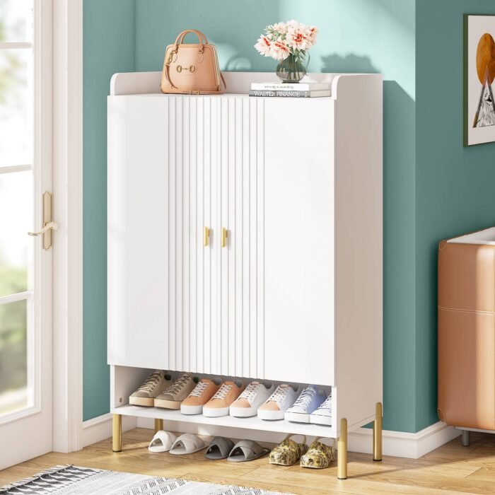 Shoe Cabinet, 6-Tier Shoe Organizer with Adjustable Shelves for Entryway - Image 1