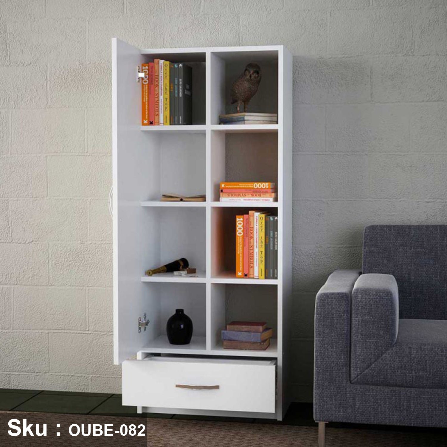 1_1d966275-5840-4416-8ee4-83fea93bbce1.jpg High quality MDF wood bookcase - OUBE-082 - Image 1