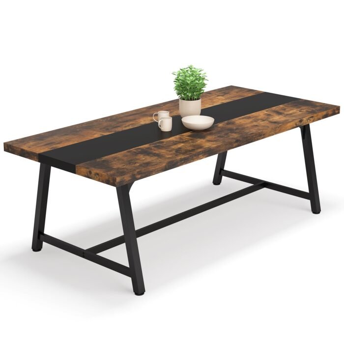 Dining Table for 8 People, 70.87? Rectangular Wood Kitchen Table - Image 1