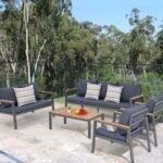 Iron x wood outdoor furniture set for up to 7 people - OS-287