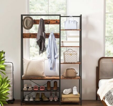 Wooden MDF and metal shoe rack - WAF-038