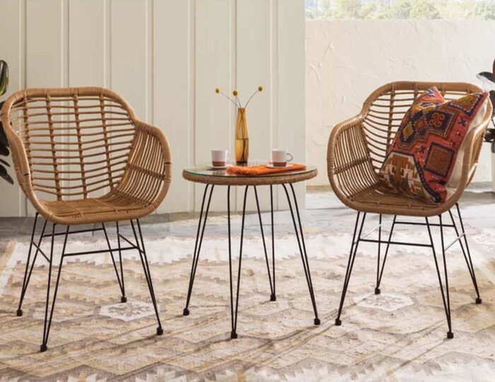 Set of 2 chairs and a table made of rattan - OS-286 - Image 1
