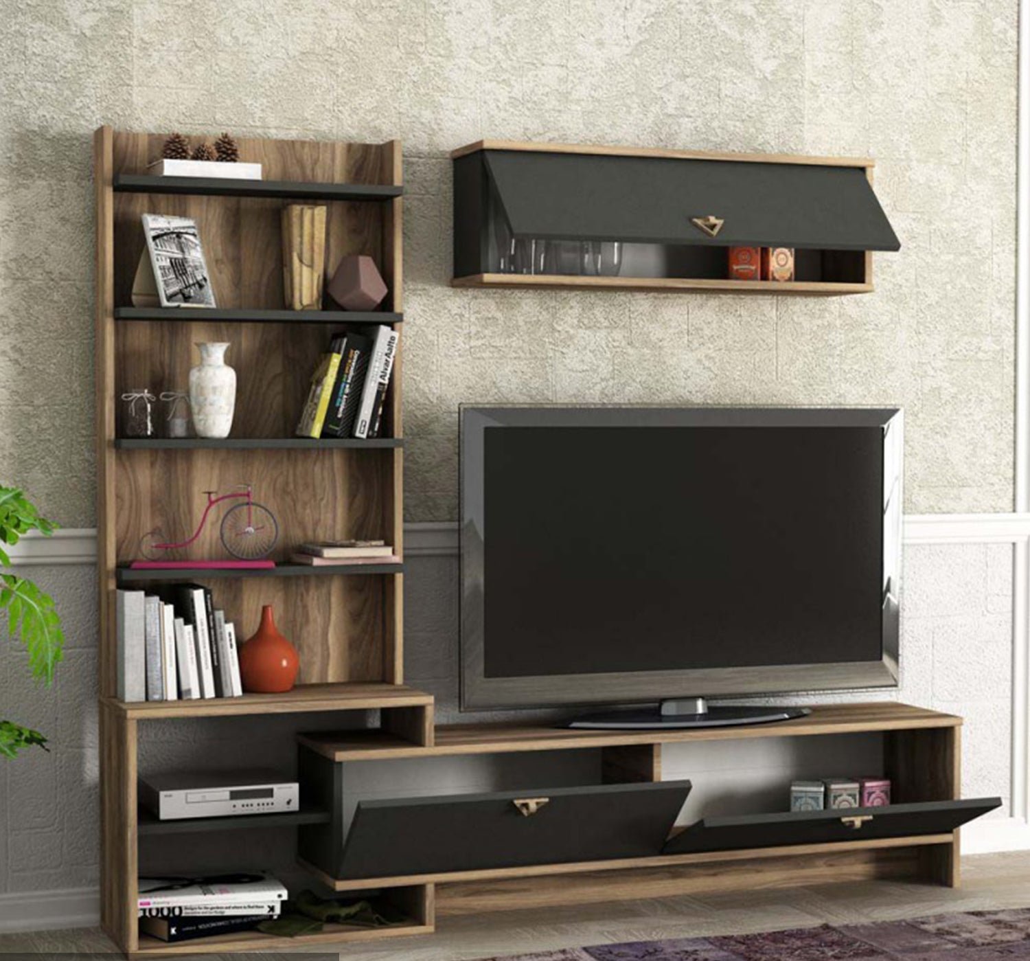 1_44397013-41d0-46b9-ab90-fb8cc54f3ebb.jpg High quality MDF wood TV unit - OUBE-067 - Image 1