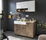 Two-piece kitchen with wood countertops and MDF wood - KYN-011