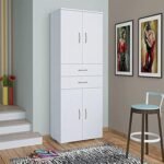 Wooden countertop kitchen storage unit with MDF layer - KYN-156