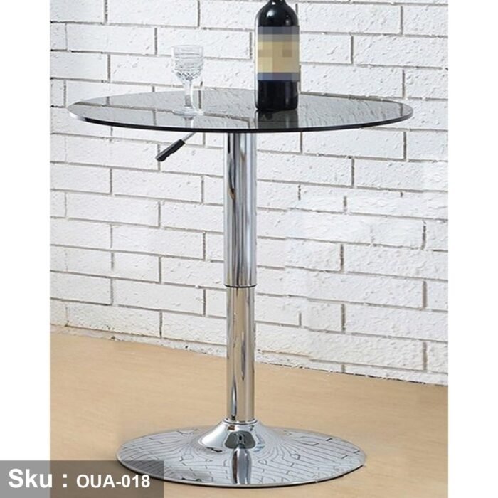 Securit Glass and Stainless Bar Table - OUA-018 - Image 1
