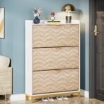 Shoe Cabinet, Modern Shoe Rack Organizer with Door & Drawer - Image 2