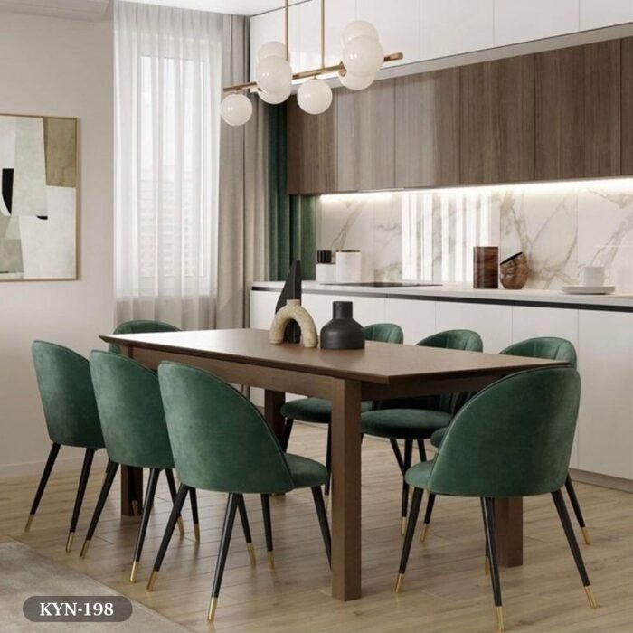 Dining table - 9 pieces of beech wood - natural countertop - KYN-198 - Image 1