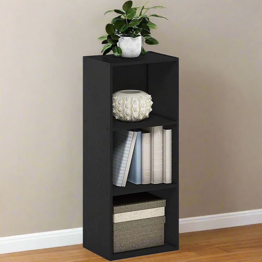 1_74bb8cfb-0a1c-4c35-8772-636420a0b468.png Black MDF bookcase - 85x30x8 cm - OSM-529 - Image 1